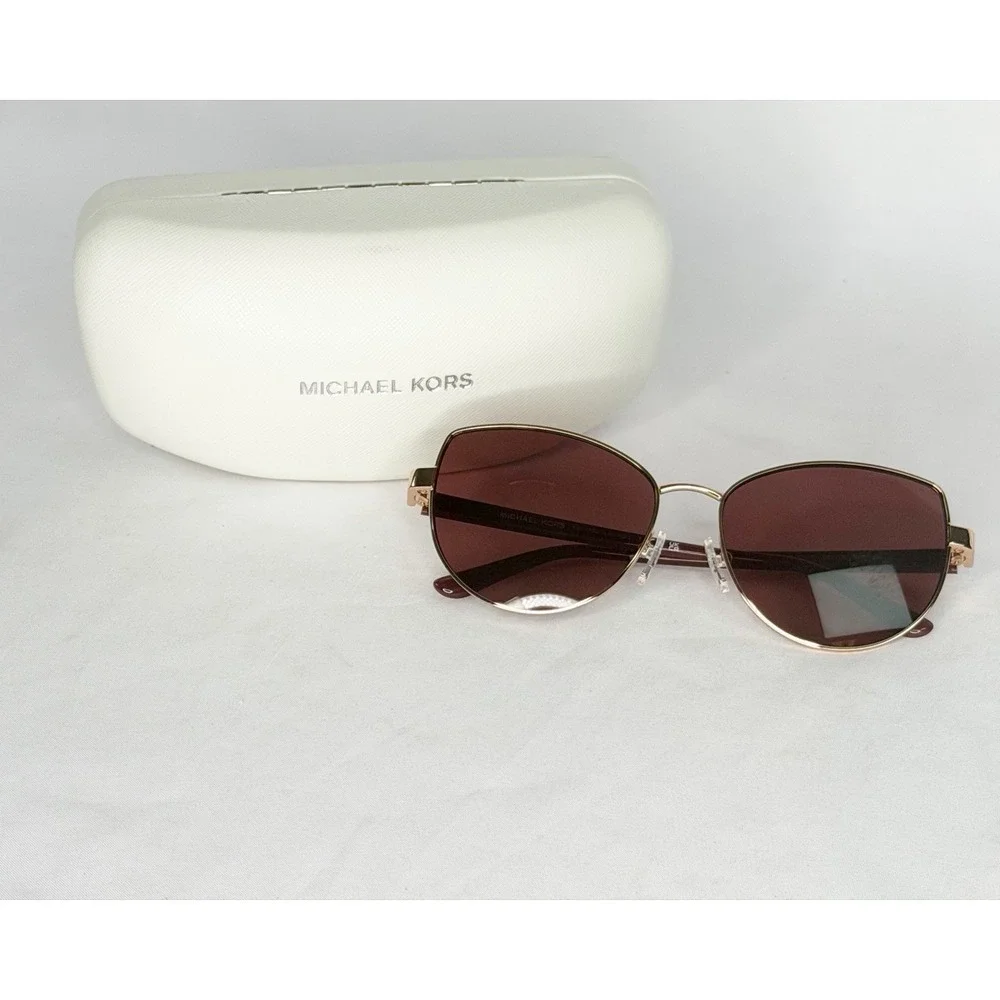 Michael Kors Lanikai Rose Gold Geometric MK1162 Sunglasses 58-16-140 W/ Case